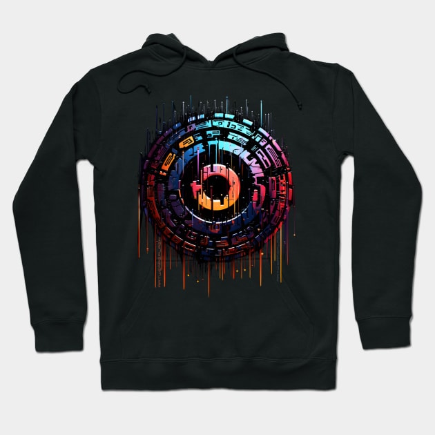 Techno disk Hoodie by ArtWearSplash